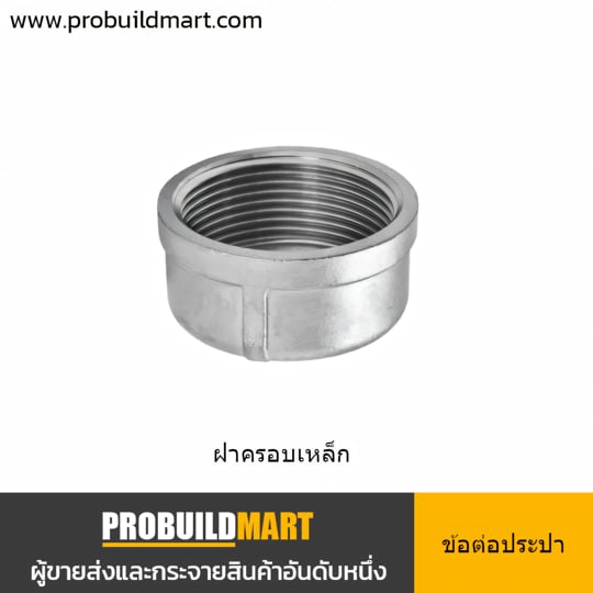 ฝาครอบเหล็ก เกลียวในประปา ชุบสังกะสี