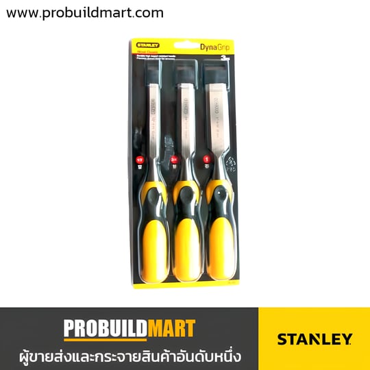 สิ่วไม้ชุด 12 - 25 มม. Stanley DynaGrip 16-285